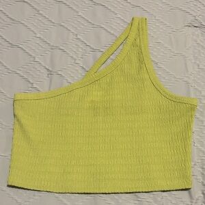 Asymmetric Light Green Cropped Tank Top